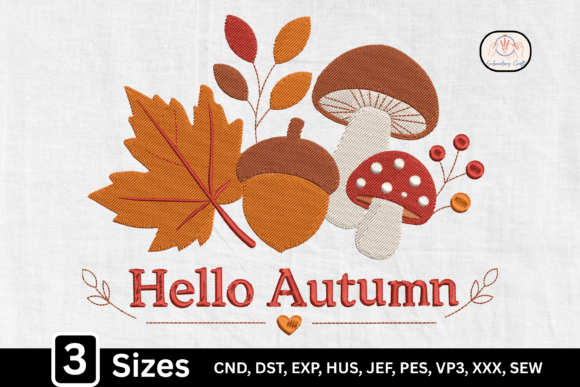 A Cozy Review: Fall Mushroom Acorn Hello Autumn Embroidery