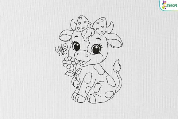 A Cute Cow Embroidery Design for Seasonal Charm