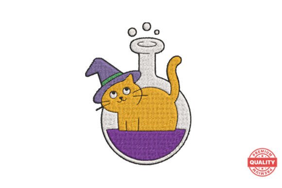A Witch Cat in Potion Bottle Embroidery Review