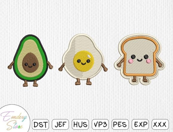 An Embroidery Designer's Review of the Breakfast Food Patch Set