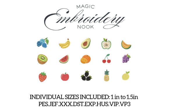 An Embroidery Designer's Review of the Mini Fruits Bundle