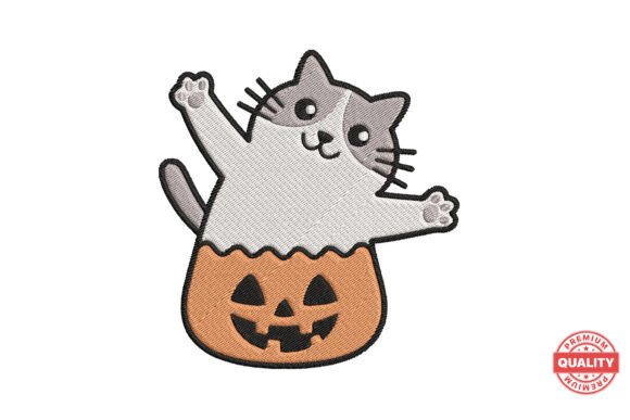 Cat in Pumpkin Bucket: A Seasonal Embroidery Design Review