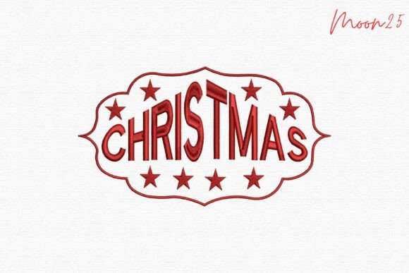 Christmas Badge Text Embroidery Design Review for Merch