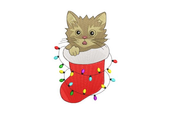 Christmas Cat in a Stocking Embroidery Design Review