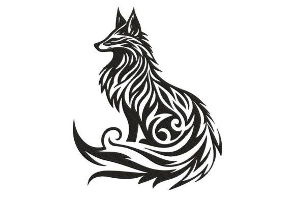 Elegant Fox Embroidery for Boutique Apparel Collections