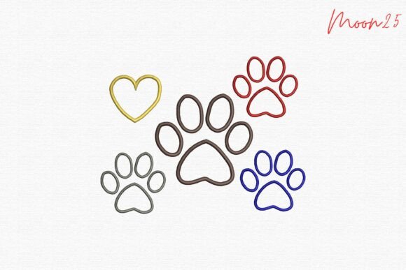 Evaluating the Paw Print Heart Embroidery Design