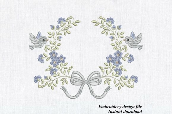 Floral Bird Wreath Wedding Flower Frame Embroidery Review