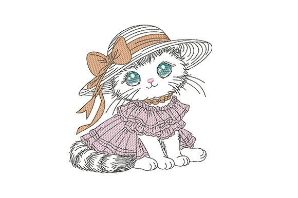 Kawaii Cat Embroidery for Seasonal Holiday Product Lines