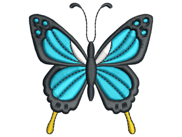The Blue Butterfly: A Bold Market-Ready Embroidery Design